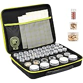 ProCase 41 Slots Seed Storage Organizer Sorter Box, Sturdy Seed Bank Saving Kit Container for Garden Vegetable Plant Flower, Seed Keeper Set with Label Stickers Funnel 3 Size of Bottles 1 oz 3 oz 5 oz