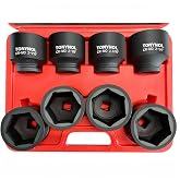 TONYNOL 3/4" Drive Impact Jumbo Socket Set,8 Pcs,SAE (2-1/16"-2-1/2") | 6-Point,Cr-MO Steel,With a Storage Case
