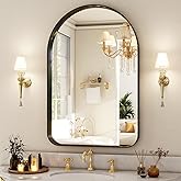 Easly 38"x26" Arched Bathroom Mirror - Modern Black Mirror for Wall with Rounded Corners, Bathroom Mirror for Vanity, Aluminum Alloy Framed Mirror - for Living Room, Bedroom, Cloakroom