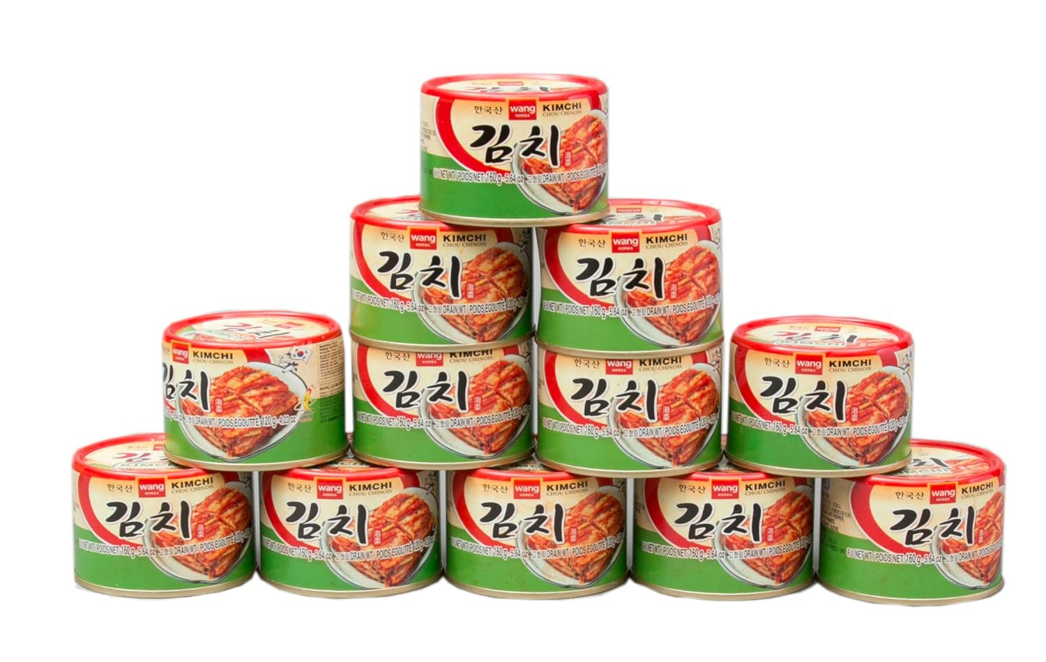 Korean Canned Kimchi, Original Authentic Tasteful Can Napa Cabbage Kim Chi Condiment, Vegan Gluten Free [No Preservatives] - 5.64 oz (12 Cans)