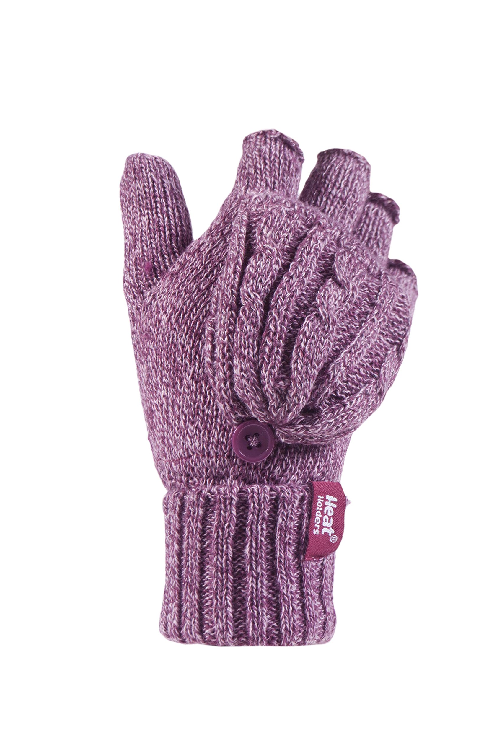 Buy Ladies 1 Pair Heat Holders 2.3 Tog Heatweaver Yarn Fingerless Gloves  with Converter Mitt Online at desertcartMontenegro