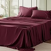 Bedsure King Size Sheets Set - 4 Pieces Soft King Sheets - Breathable & Cooling - Hotel Luxury - Easy Care Polyester Microfiber Bedding for Women, Men, Red
