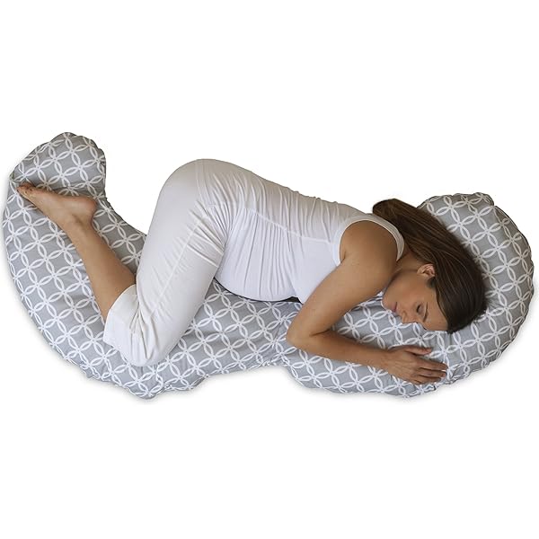 Boppy Slipcovered Total Body Pregnancy Pillow Gray White Amazon