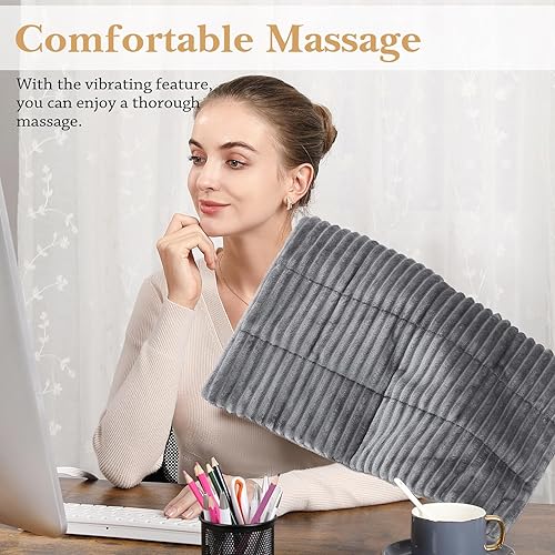 Weighted Heating Pad with Massager Electric Heating Pad for Back with Massaging  Vibration, 3 Heating Levels & 3 Massage Types, XXXL Large Size Heating Pad,  33 x 17, Grey in Kenya | Whizz Heating Pads