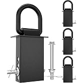 RETRUE 4PCS 18000lbs Trailer Stake Pocket D Ring with Security Bolt Nut | Heavy Duty Removable Stake Pocket D Rings Tie Down Anchor for Flated Trucks and Trailers, Utility Trailer Accessories, Black