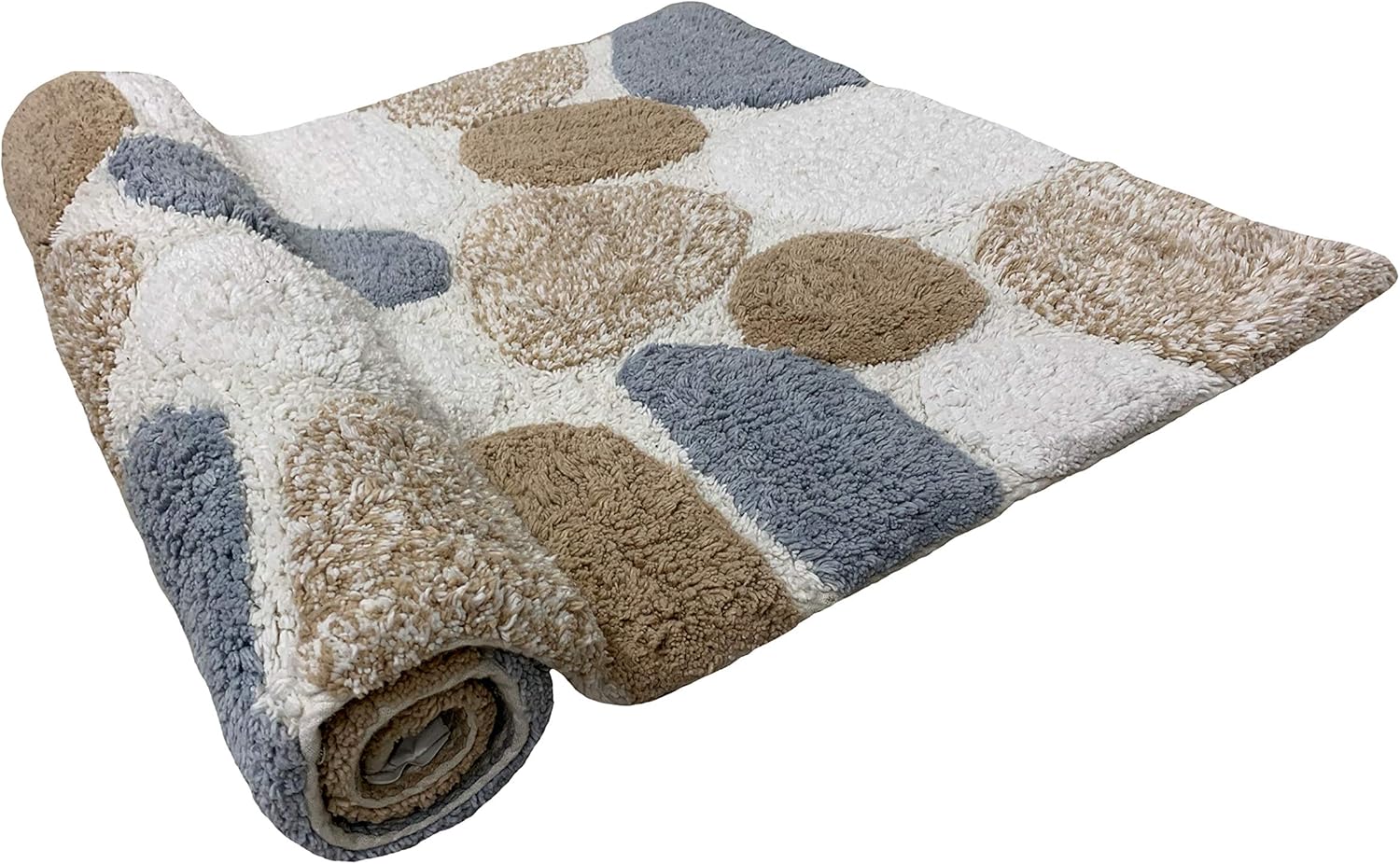 Pebble Bath Rugs Runner 21x31 Grey Beige, Bath Room Rugs Set, Bathroom Rugs Runner, Soft Absorbent Machine Washable Bath Runner Rugs, Bath Rug 100% Cotton Rugs Runner- Antiskid: Kitchen & Dining