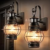 Lamomo Outdoor Wall Sconce,2 Pack Black Dusk to Dawn Motion Sensor Light Fixtures,Exterior Aluminum Waterproof Porch Lights f