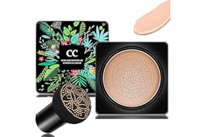 AWCCXMYM Mushroom Head Air Cushion CC Cream Long-Lasting Concealer BB Cream Moisturizing Color Corrector Foundation Makeup Even Skin Tone Liquid Face Makeup (Natural)