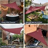 HEYOMART 3x3x3m Sun Shade Sail Waterproof Triangle Canopy Red 98% UV view 6