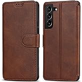 QLTYPRI Case for Samsung Galaxy A26 Premium PU Leather Simple Wallet Case Card Slots Kickstand Magnetic Closure Shockproof Flip Cover for Samsung Galaxy A26 - Brown