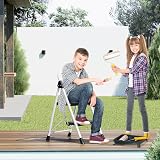 KINGRACK 3 Step Folding Ladder with Safety Lock Non-Skid Pedals White view 7