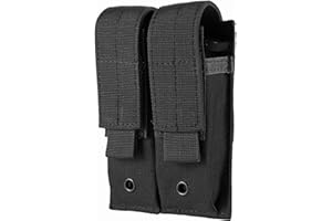 FRTKK Tactical Single/Double Pistol Mag Pouch Outdoor Molle Open-Top Magazine Pouch for Glock M1911 92F