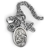The Apostle St. Paul Necklace, Keychain or Clip, Patron Saint Confirmation Gift, Crystal Pendant and Initial Charm