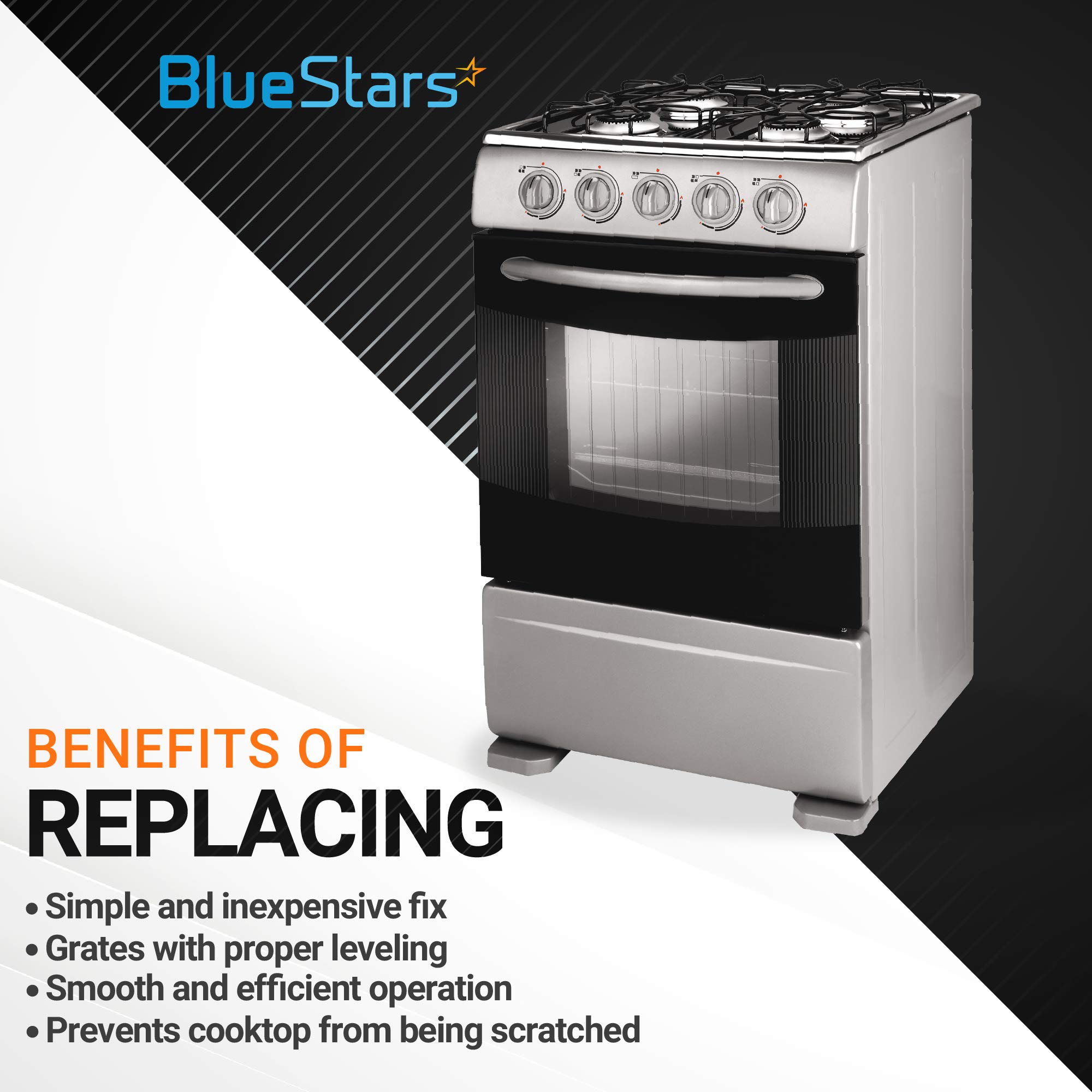 BlueStars Ultra Durable 00618112 00637940 Rubber Grate Feet Replacement Part by BlueStars - Compatible with Thermador & Bosch Range Cooktop - Replaces 1999626 617174 618112 PS3478553 - PACK OF 20