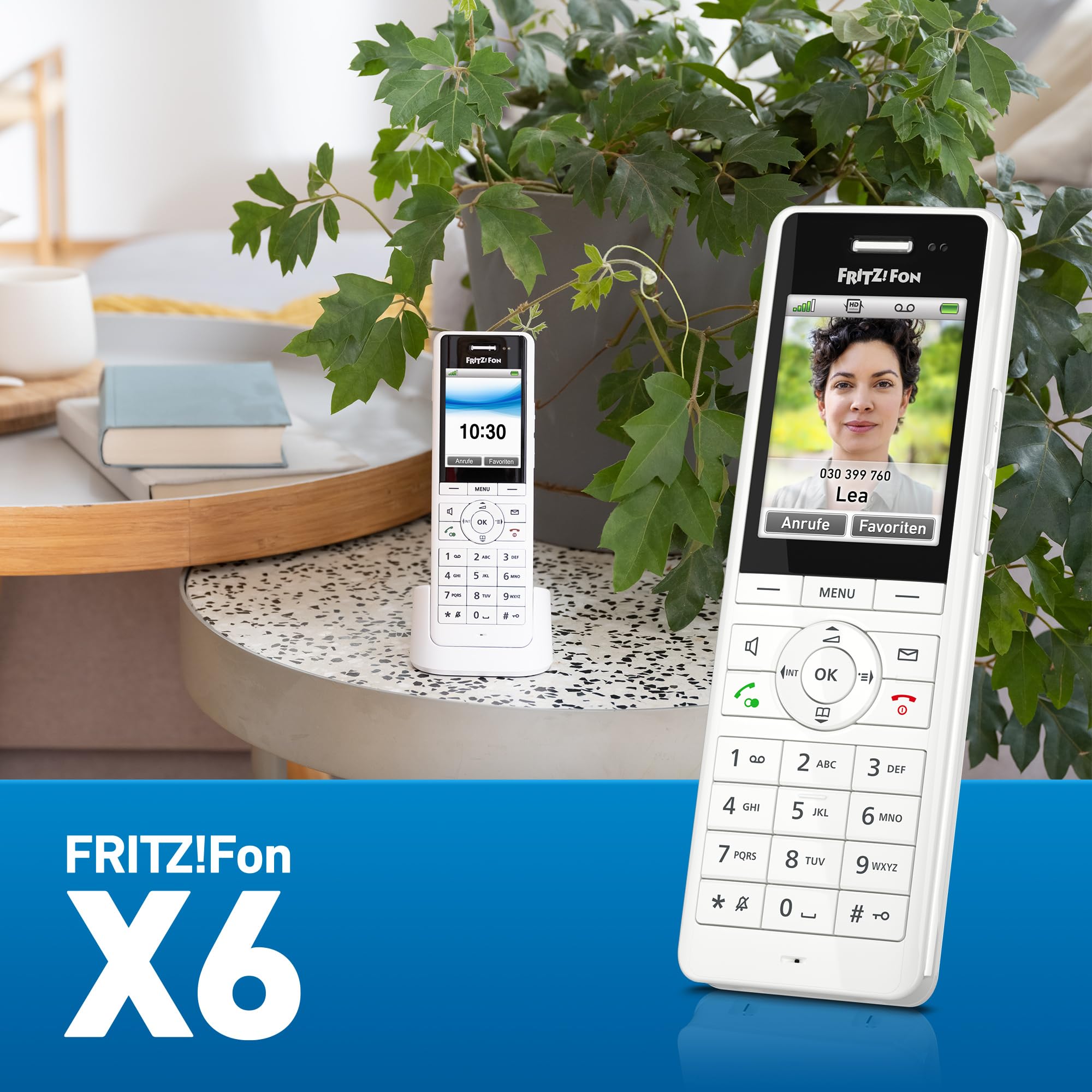 FRITZ!Fon X6 White DECT-Komforttelefon (hochwertiges Farbdisplay, HD-Telefonie, Full-Duplex-Freisprechen, Steuerung FRITZ!Box-Funktionen), weiß, deutschsprachige Version 5