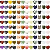 120 Pcs Valentine Heart Shaped Crystal Bulk Crystals Love Gemstones Worry Stones for Balancing Meditation Gifts