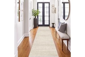 Art&Tuft Washable Runner Rug - 2x8 Kitchen Runner Rug Non-Slip Soft Low Pile Rug Runners for Hallways Bedroom Bathroom Laundry Living Room, Beige