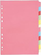 Q-Connect KF01515 12-Part A4 Pink Multi-Punched Subject Divider