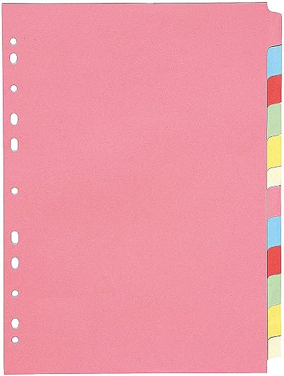 Q-Connect KF01515 12-Part A4 Pink Multi-Punched Subject Divider