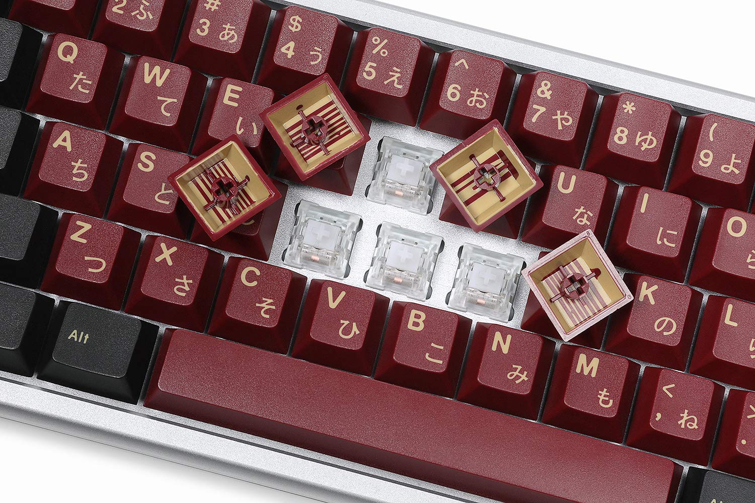 DROP + Redsuns GMK Red Samurai Keycap Set for Ortho Keyboards - Compatible with Cherry MX Switches and Clones (Ortholinear 82-Key Kit)