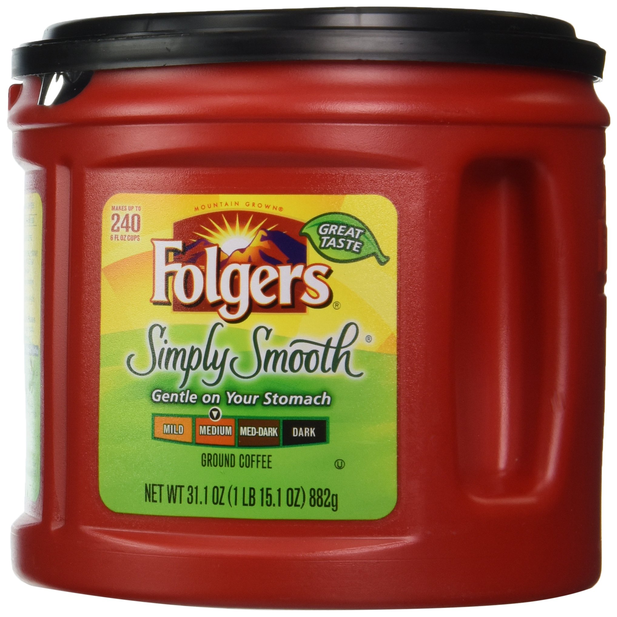 Folgers Simply Smooth Ground Coffee, Medium Roast, 31.1 Ounce