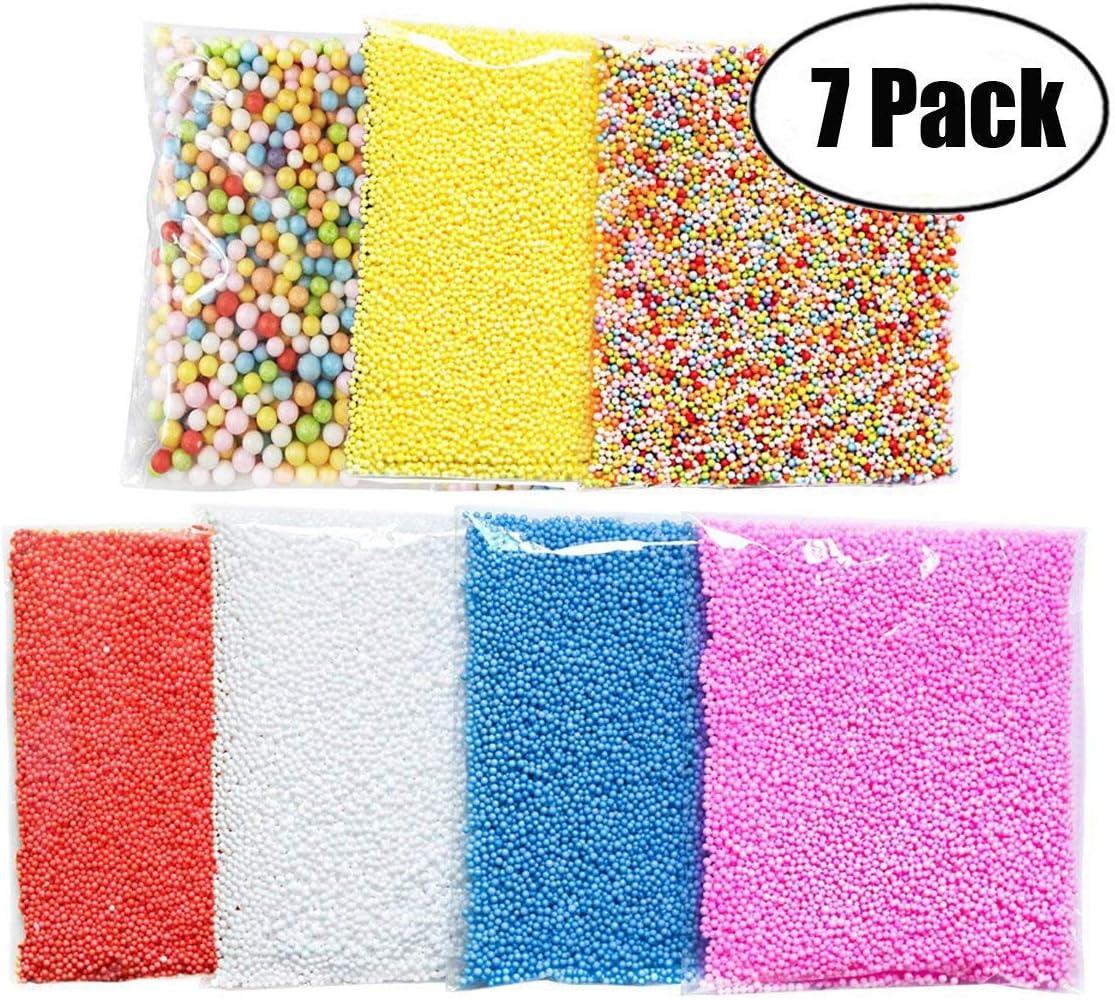 JYOHEY 7 Pack Bunt Styroporkugeln Mini schaumstoff perlen Bunte Kinder handwerker DIY Hochzeit & Party Dekorationen