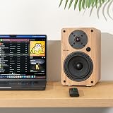 Roxel Onyx Active Bookshelf Speakers 100W RMS HDMI ARC Oak view 4