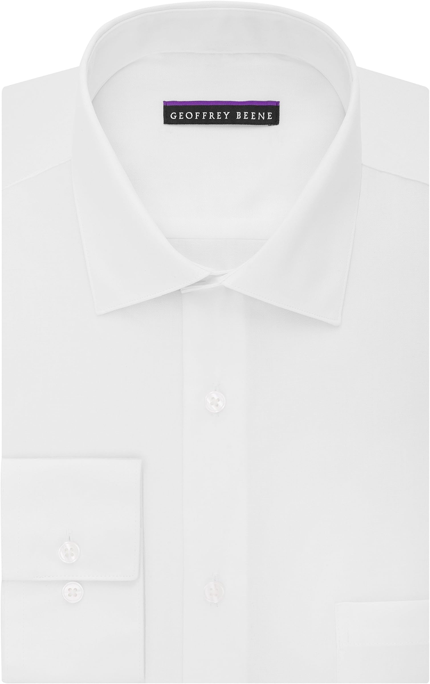 Geoffrey Beene Men's Regular Fit Sateen Solid Dress Shirt