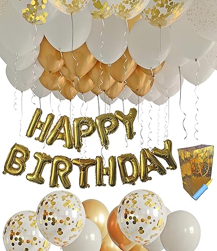 Amazon Com Happy Birthday Decorations Gold White Party