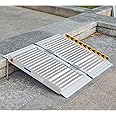 FACHNUO Portable Wheelchair Ramp 2FT, Non-Skid Aluminum Folding Threshold Ramp, Handicap Ramps for Wheelchairs for Home Steps/Doorways/Stairs/Curbs/, Scooter Ramp for Car, 800lbs Weight Capacity