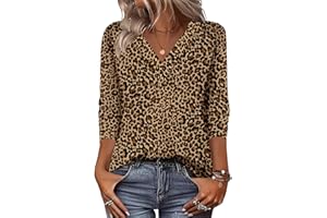 Zeagoo Womens Summer Tops Long Sleeve Shirts 2025 Fashion V Neck Outfits Clothes S-XXL