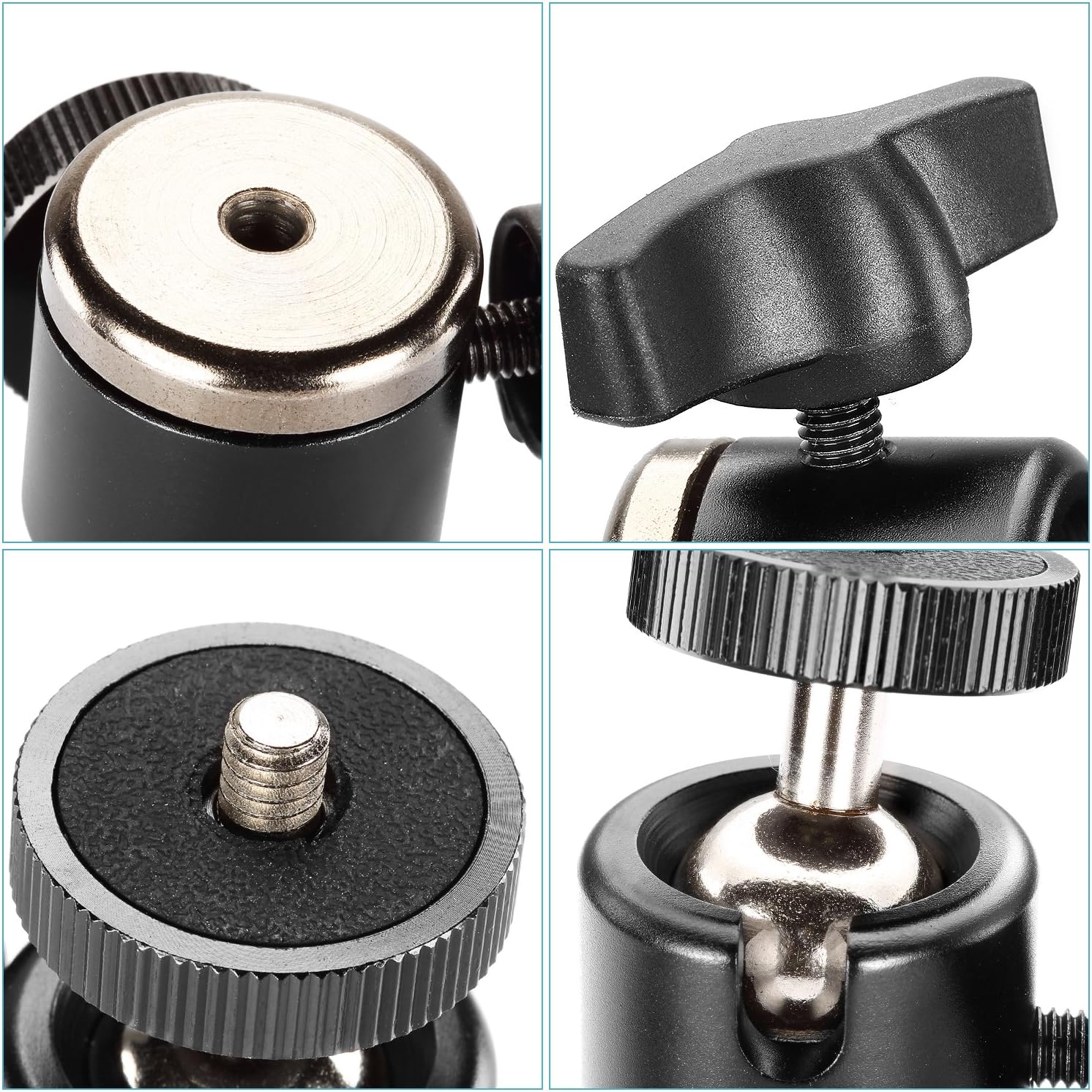 Neewer Aluminum Alloy 360 Degree Rotating Swivel Mini Ball Head with 1/4" 3/8" Thread Base Mount for DSLR Camera Like Canon, Nikon, Sony/Camcorder/iPhone 6s/6/5S/5/4S/4, Gopro HD Hero 1/2/3/3+/4 : Camera & Photo