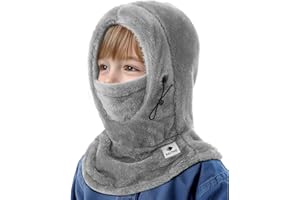 HAITHO Kids Ski Mask Balaclava for Boys Girls, 2 Size Fleece Winter Face Mask Hat for Kids Toddler, Warm Balaclava Hood Neck Scarf