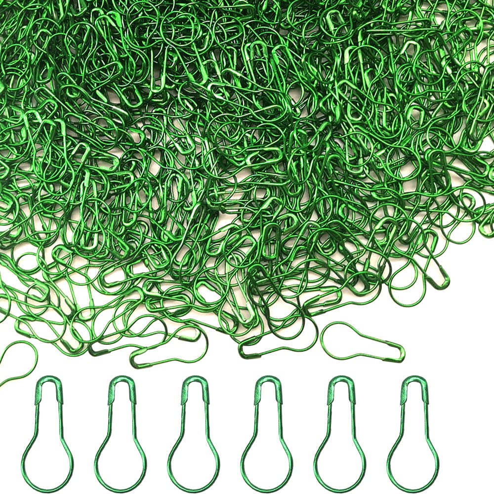 Yosawo 500 pcs Safety Pin Clothing Tag Pins Bulb Pin Metal Gourd Pin Calabash Pins for Hand Sewing DIY Crafts Home Accessories (Green)