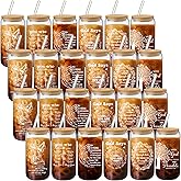 FillTouch 24 Pcs Christian Gifts for Women Faith Church Favor Religious 16 oz Drinking Jars Inspirational Spiritual Glass Cups with Bamboo Lids and Straws for Birthday