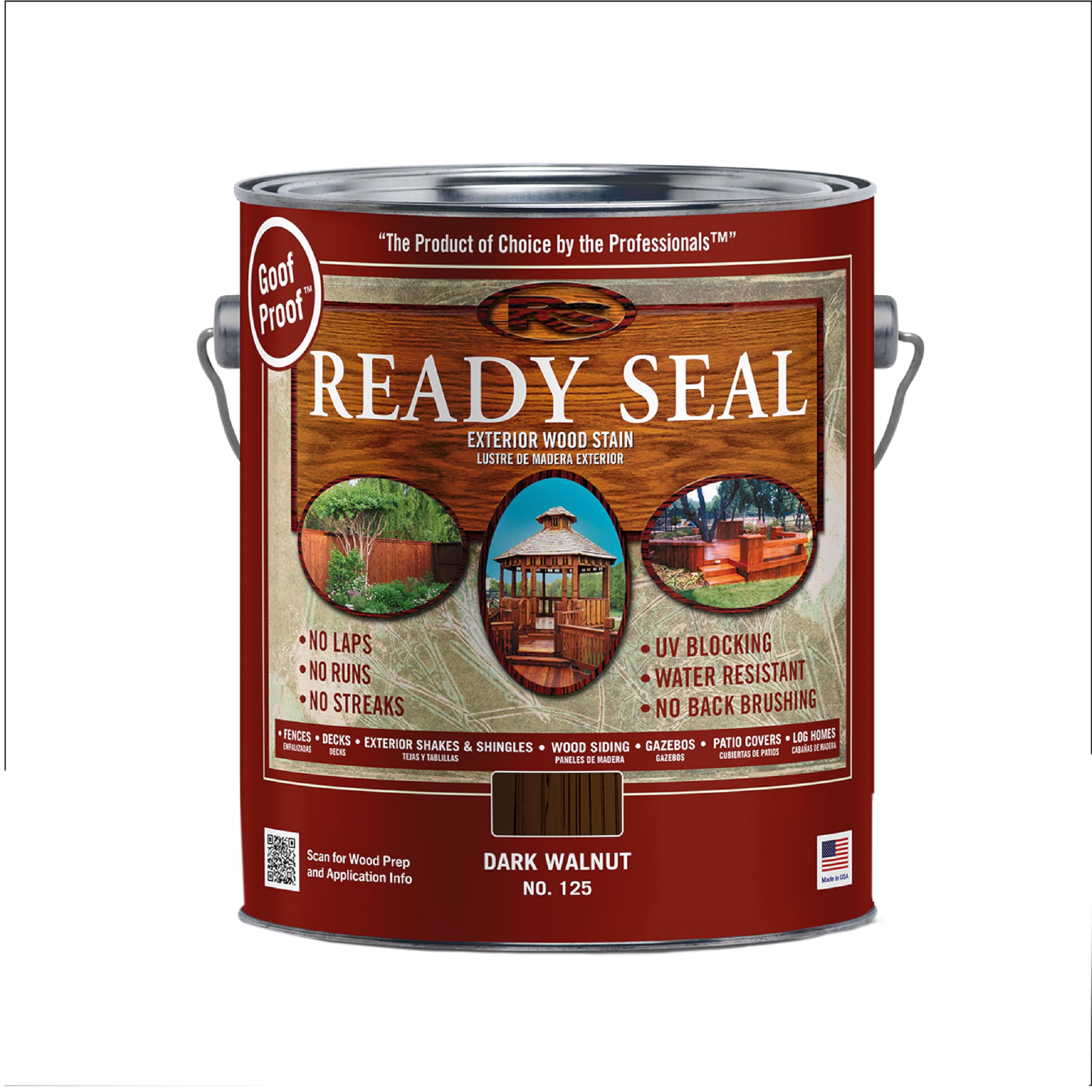Ready Seal 125 1-Gallon Can Dark Walnut Exterior Wood Stain and Sealer Image