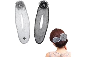 JIEYAO 2PCS Hand Embroidered Flowers Deft Bun, French Hair Bun Maker Sparkly Ball Hair Clip Flower Hair Bun Roller Lazy Hair Curler Deft for Long Thin Hair Accessories for Women