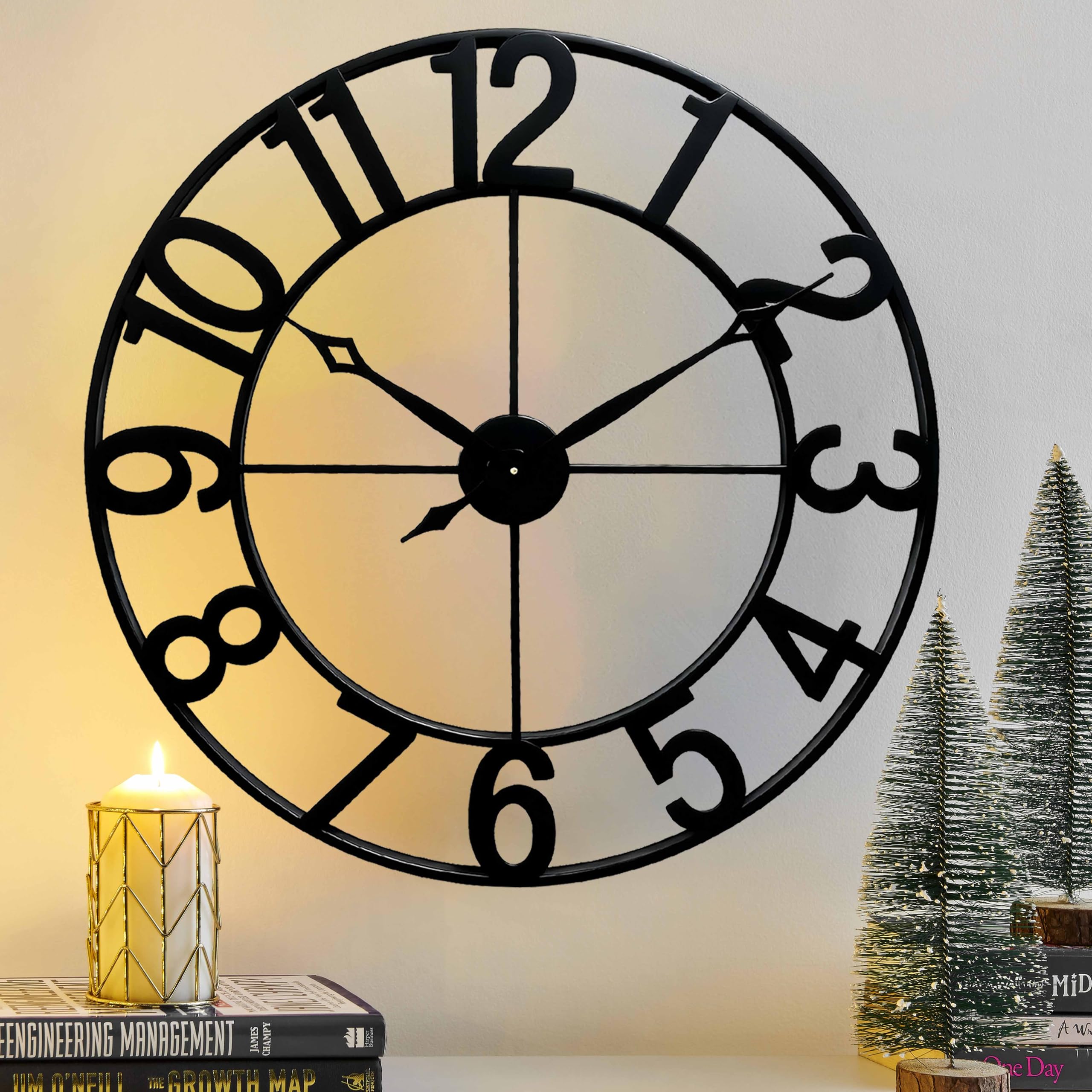 Photo 1 of ****SIMILAR ITEM***
CLXEAST 30 Inch Wall Clocks for Living Room Decor, Oversized Large Black Metal Wall Clock Decorative, Regular Arabic Numeral,Reloj De Pared para Sala