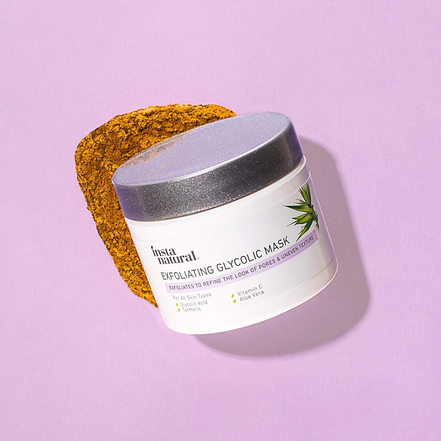 Exfoliating Glycolic Face Mask & Scrub - Anti Aging, Acne & Blackhead Treatment for Brightening and Exfoliation with Turmeric & Vitamin C - Natural AHA Enzyme Exfoliant for Scars & Glowing Skin : Beauty