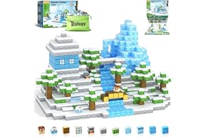 TOYLOGY Magnetic Blocks-Build Mine Magnet World Ice Edtion Building Craft, Toys for Girls Age 3 4 5 6 7 8 STEM Sensory Kids Games Toys for Toddler Christmas Birthday Gifts for 3+ Years Old Girls & Boys