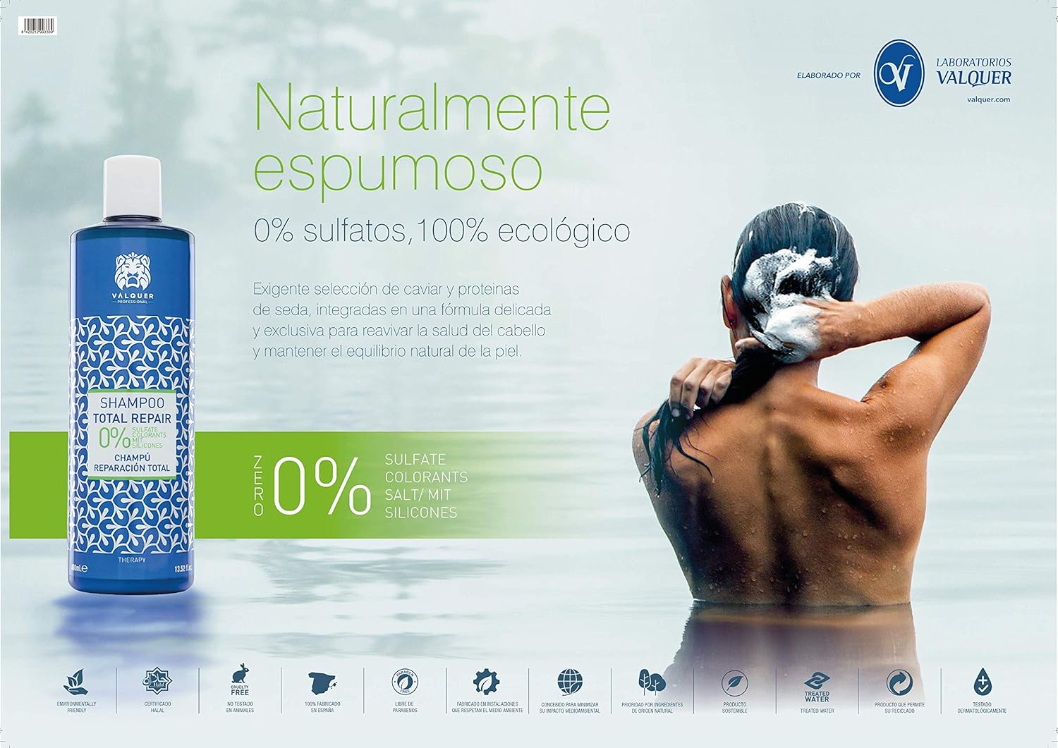 VALQUER Total Repair Zero Shampoo, Blue, 1 l (Pack of 1) - Image 4
