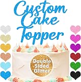 EDSG Personalised Cake Topper Happy Birthday Blue 11 Colors Custom Text view 2