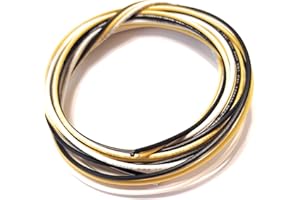 AXEGRINDERZ 22 Ga Handy Pack of PVC Coated Guitar Wire 22 gauge Black - White - Yellow (15 Feet)