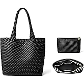 DAILANDO Fashion Woven Tote Bag for Women, Large Capacity Designer Shoulder Weave Hobo Purse