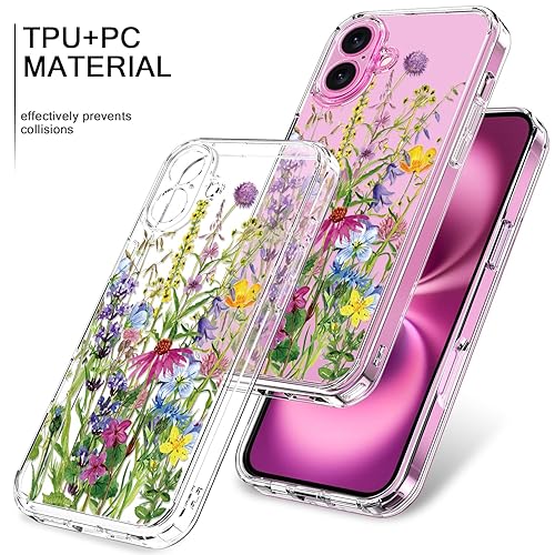 bicol for iPhone 16 Case with Screen Protector, Enhanced Camera Protection,  Crystal Acrylic Clear with Fashion