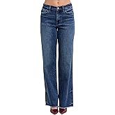 Judy Blue Mid Rise Vintage Dark Wash Wide Leg Jeans Inseam 32"