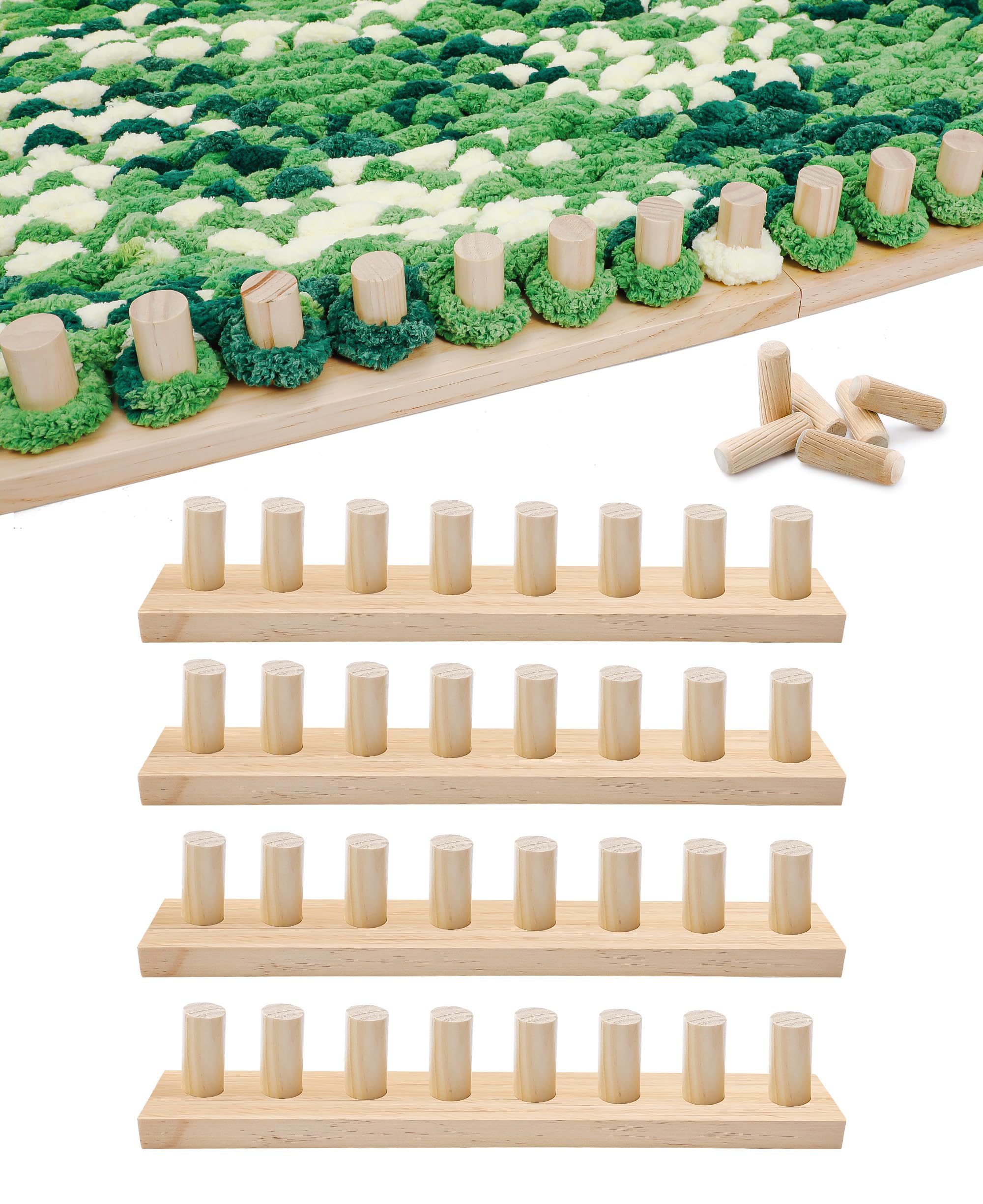 Photo 1 of Zlshmoee 64" Chunky Knitting Blankets Loom - Customizable Wood Frame - Adjustable DIY Knitting Loom for Beginners, Reusable Blanket Loom for Bulky Yarn Gifts & Crafts