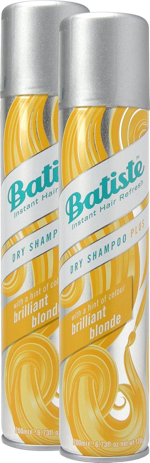 Batiste Dry Shampoo Dry Shampoo Brilliant Blonde with a hint of colour for blond hair Fresh Hair For All Hair Types 2 Pack (2 x 200 ml)