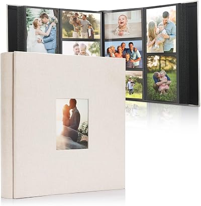 DazSpirit 1000-Pocket 6x4 Inch Linen Photo Album with Front Window