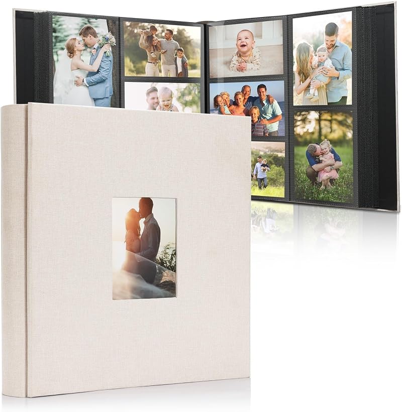 DazSpirit 1000-Pocket 6x4 Inch Linen Photo Album with Front Window